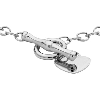 Engravable Small Heart Belcher 19cm Bracelet in Sterling Silver