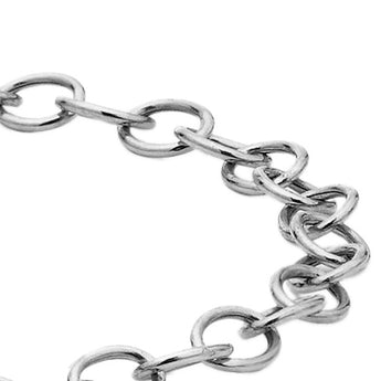 Engravable Small Heart Belcher 19cm Bracelet in Sterling Silver