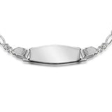 Engravable Baby ID Figaro 15cm Bracelet in Sterling Silver