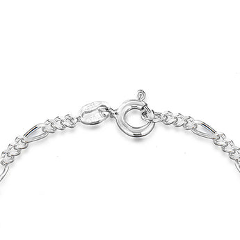 Engravable Baby ID Figaro 15cm Bracelet in Sterling Silver