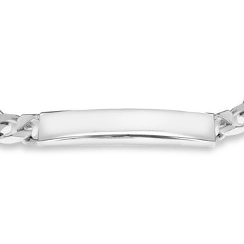 Engravable Square ID Square Curb 20cm Bracelet in Sterling Silver