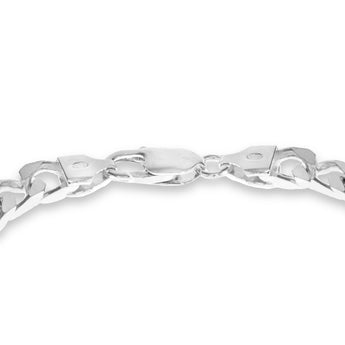 Engravable Square ID Square Curb 20cm Bracelet in Sterling Silver