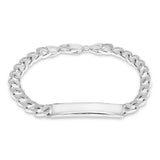Engravable Square ID Square Curb 20cm Bracelet in Sterling Silver