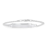 Engravable ID Flat Curb 17cm Bracelet in Sterling Silver