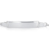 Engravable ID Flat Curb 17cm Bracelet in Sterling Silver