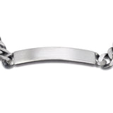 Engravable ID Oxidised Curb 21cm Bracelet in Sterling Silver
