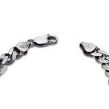 Engravable ID Oxidised Curb 21cm Bracelet in Sterling Silver