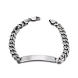 Engravable ID Oxidised Curb 21cm Bracelet in Sterling Silver
