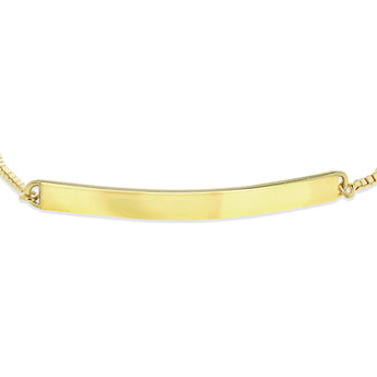 Engravable ID Polished Bolo Bracelet in Gold Plated Sterling Silver