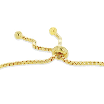 Engravable ID Polished Bolo Bracelet in Gold Plated Sterling Silver