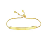 Engravable ID Polished Bolo Bracelet in Gold Plated Sterling Silver