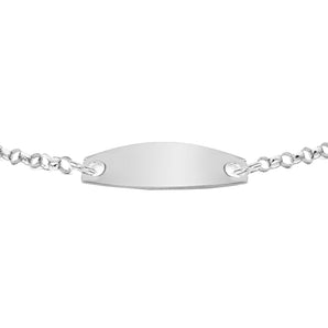 Engravable ID Adjustable 17cm Belcher Bracelet in Sterling Silver