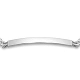 Engravable ID Flat Curb 19cm Bracelet in Sterling Silver
