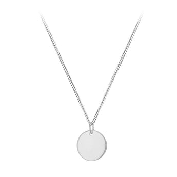 Engravable 12mm Disc Pendant in Sterling Silver