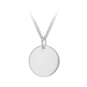 Engravable 12mm Disc Pendant in Sterling Silver