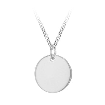 Engravable 12mm Disc Pendant in Sterling Silver