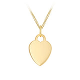 Engravable Heart Pendant in Gold Plated Sterling Silver