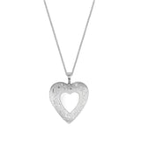 Engravable 20mm Heart Floral Locket Pendant in Sterling Silver