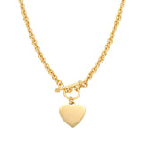 Engravable Heart Pendant on 48cm Belcher Chain in Gold Plated Sterling Silver