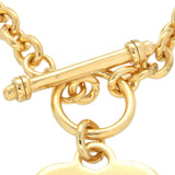 Engravable Heart Pendant on 48cm Belcher Chain in Gold Plated Sterling Silver