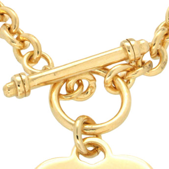 Engravable Heart Pendant on 48cm Belcher Chain in Gold Plated Sterling Silver
