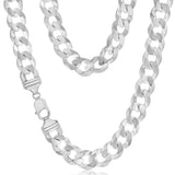 Sterling Silver Ultra Flat 350 Gauge 55cm Curb Chain