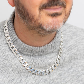 Sterling Silver Ultra Flat 350 Gauge 55cm Curb Chain