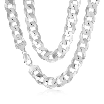 Sterling Silver Ultra Flat 400 Gauge 55cm Curb Chain