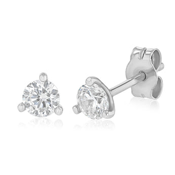 Sterling Silver Cubic Zirconia 4mm Stud Earrings