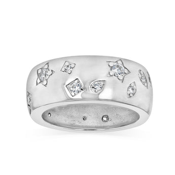 Sterling Silver Multi-Shape Cubic Zirconia Ring