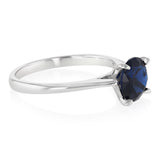 Sterling Silver Blue Cubic Zirconia Ring