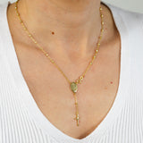Sterling Silver Miraculous Medal and Cross Rosary