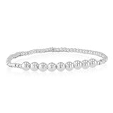 Sterling Silver Graduated Beaded 19cm Bracelet