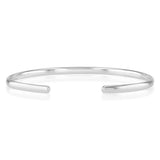 Sterling Silver 3.5mm Plain Flat Cuff Bangle