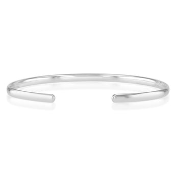 Sterling Silver 3.5mm Plain Flat Cuff Bangle