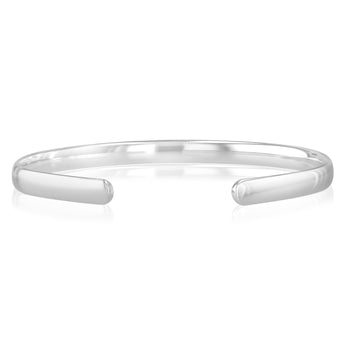 Sterling Silver 5.5mm Plain Flat Cuff Bangle