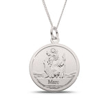 Personalised Engravable St. Christopher Necklace on 40ch Chain in Sterling Silver