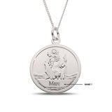 Personalised Engravable St. Christopher Necklace on 40ch Chain in Sterling Silver