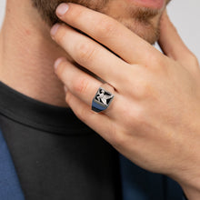 Load image into Gallery viewer, Sterling Silver Diamond + Onyx Ring
