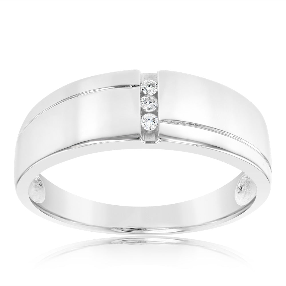 Sterling Silver 3 Diamond Ring