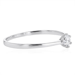 Sterling Silver Cubic Zirconia Claw Ring
