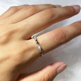 Sterling Silver Rhodium Plated Cubic Zirconia Marquise Eternity Ring