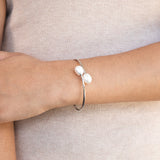 Sterling Silver 8-10mm Freshwater Pearl Bangle