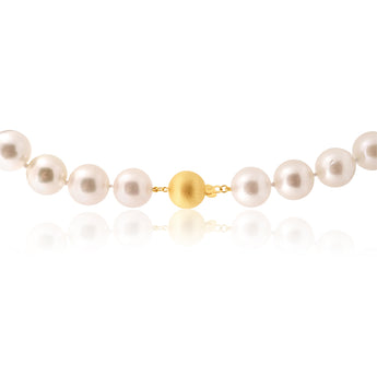 White South Sea 12-15mm Pearl Strand with 9ct Yellow Gold Satin Clasp