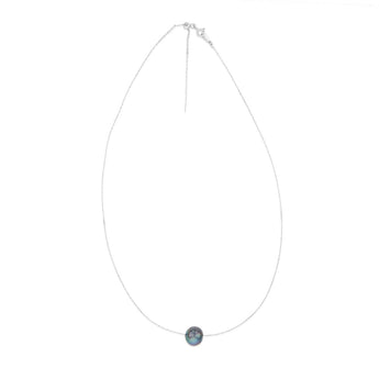Sterling Silver 10-12mm Dyed Black Fresh Water Pearl On Adjustable Choker Chain