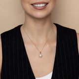 9ct Yellow 11-12mm White South Sea Pearl Pendant on 45cm Chain