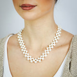 Freshwater Button Pearl 43cm Necklace Strand on Sterling Silver Extendable Clasp