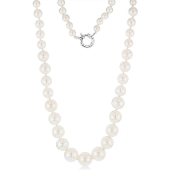 Mother of Pearl Graduated Necklace 48cm with Sterling Silver Clasp