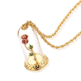 Couture Kingdom Disney Beauty and the Beast Enchanted Rose Necklace