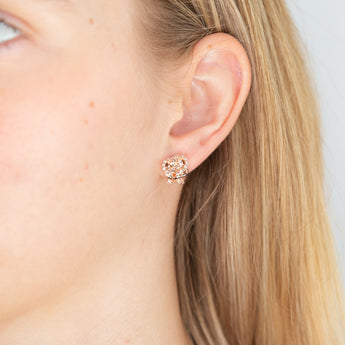 Couture Kingdom Disney Beauty and the Beast Enchanted Rose Stud Earrings